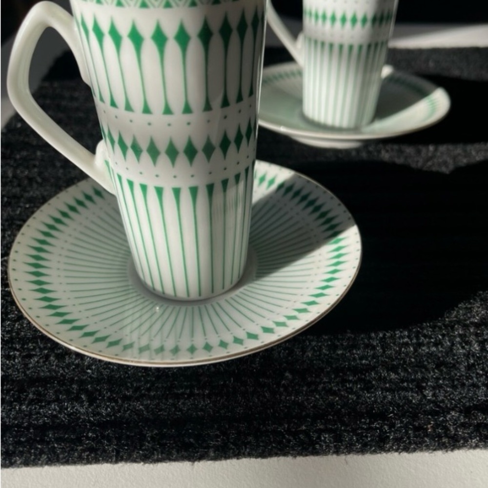 2 demitasse espresso cup and saucer set
